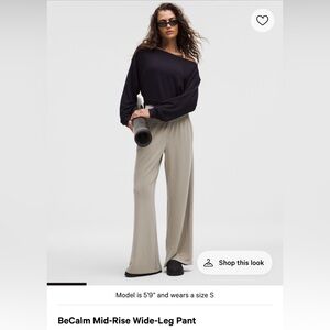 Lululemon be calm mid rise wide leg pant